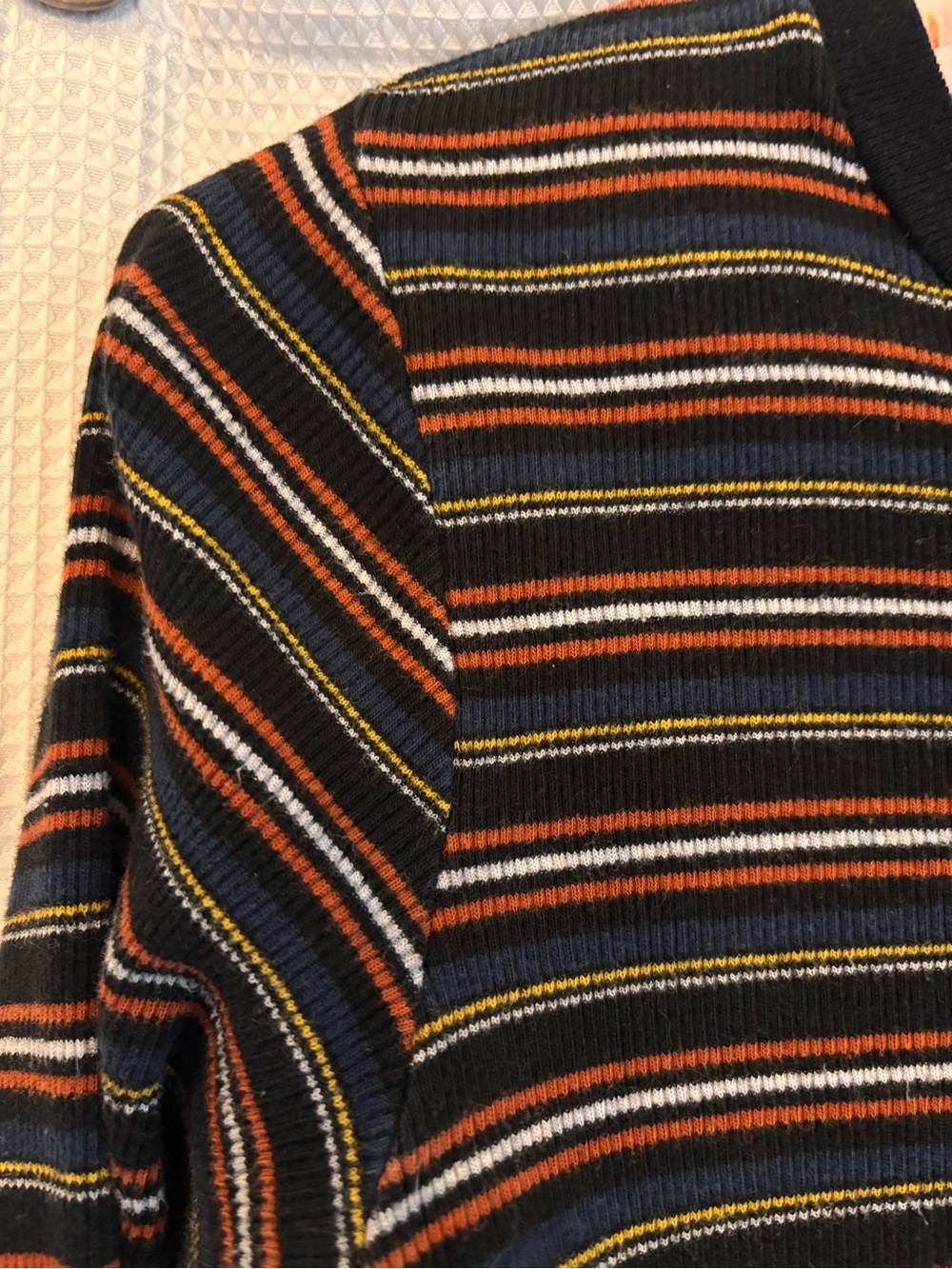 Brandy Melville Santana Striped Long Sleeve Crop Top Skater - Picture 4 of 7